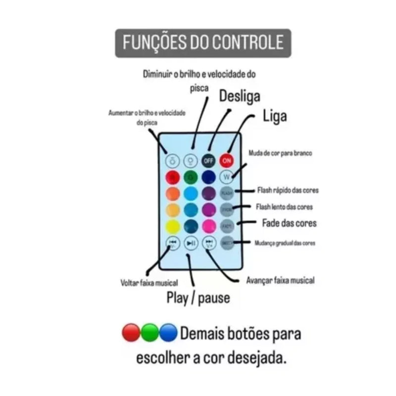 Lâmpada Musical Bluetooth Com Led Rgb + Controle Remoto